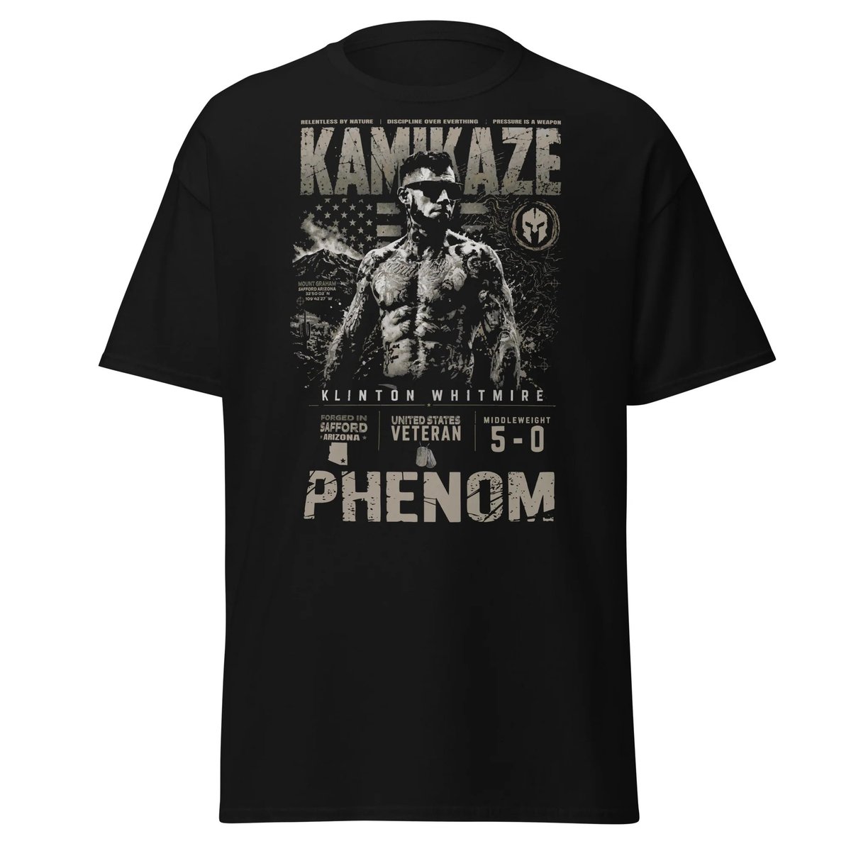 PHENOM x KAMIKAZE — Official Athlete Tee — front graphic