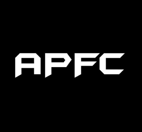 APFC white logo on black background
